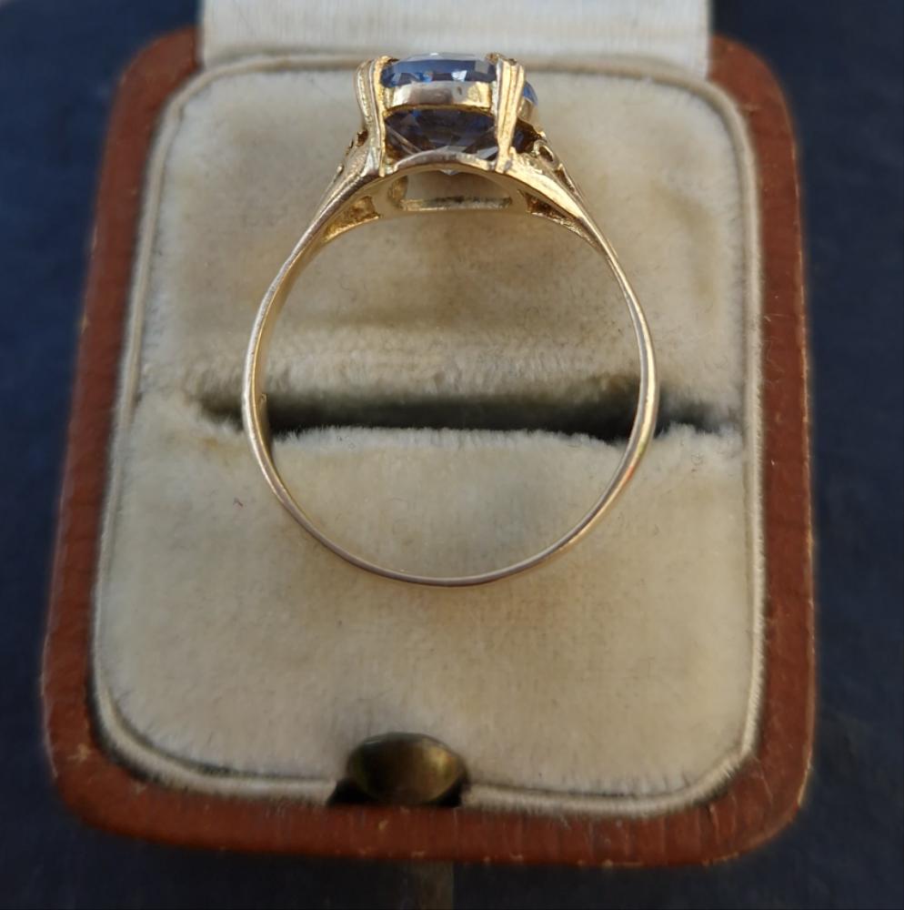 Art Deco Spinel 9ct Gold Ring