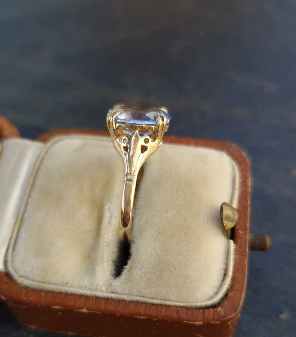 Art Deco Spinel 9ct Gold Ring