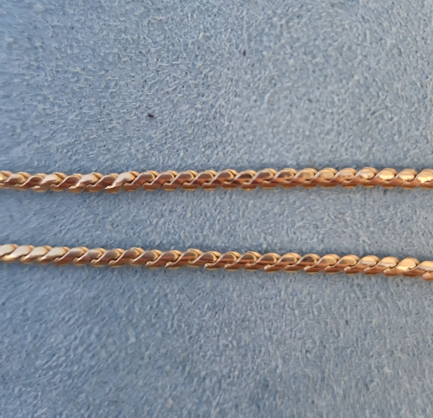 Vintage Serpentine Link 9ct Gold Collar Necklace 15.5 inches 6g