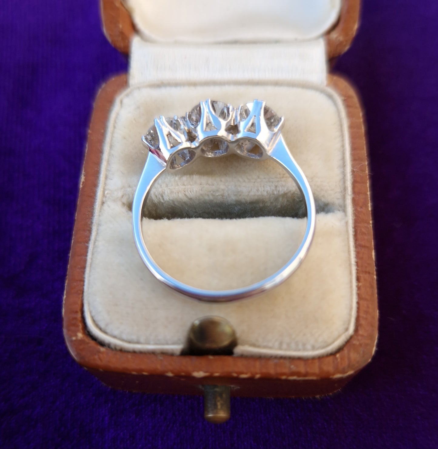 Vintage 1.15ct Diamond Platinum Trilogy Ring