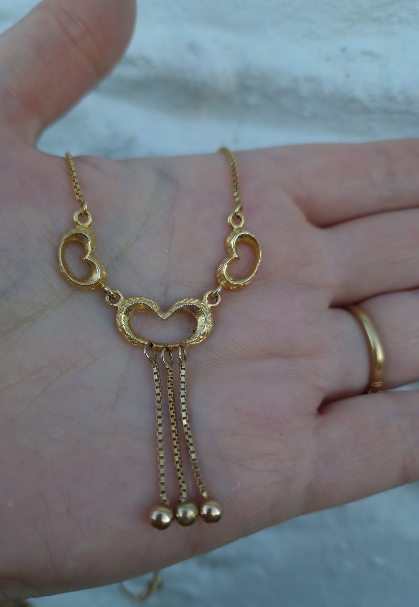 Vintage Heart Necklace 9ct Gold