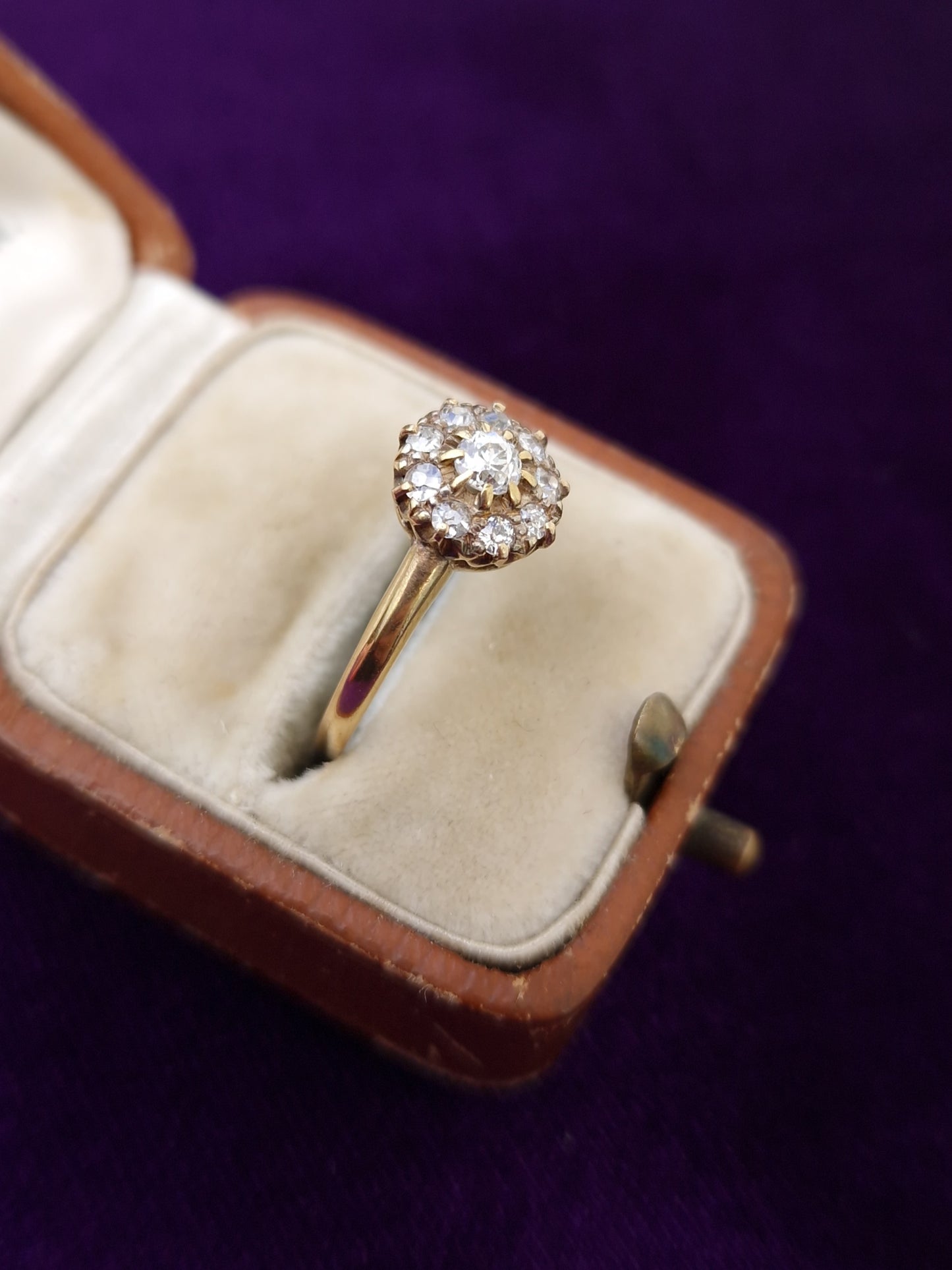 Antique Victorian 0.39ct Diamond Cluster 18ct Gold Ring