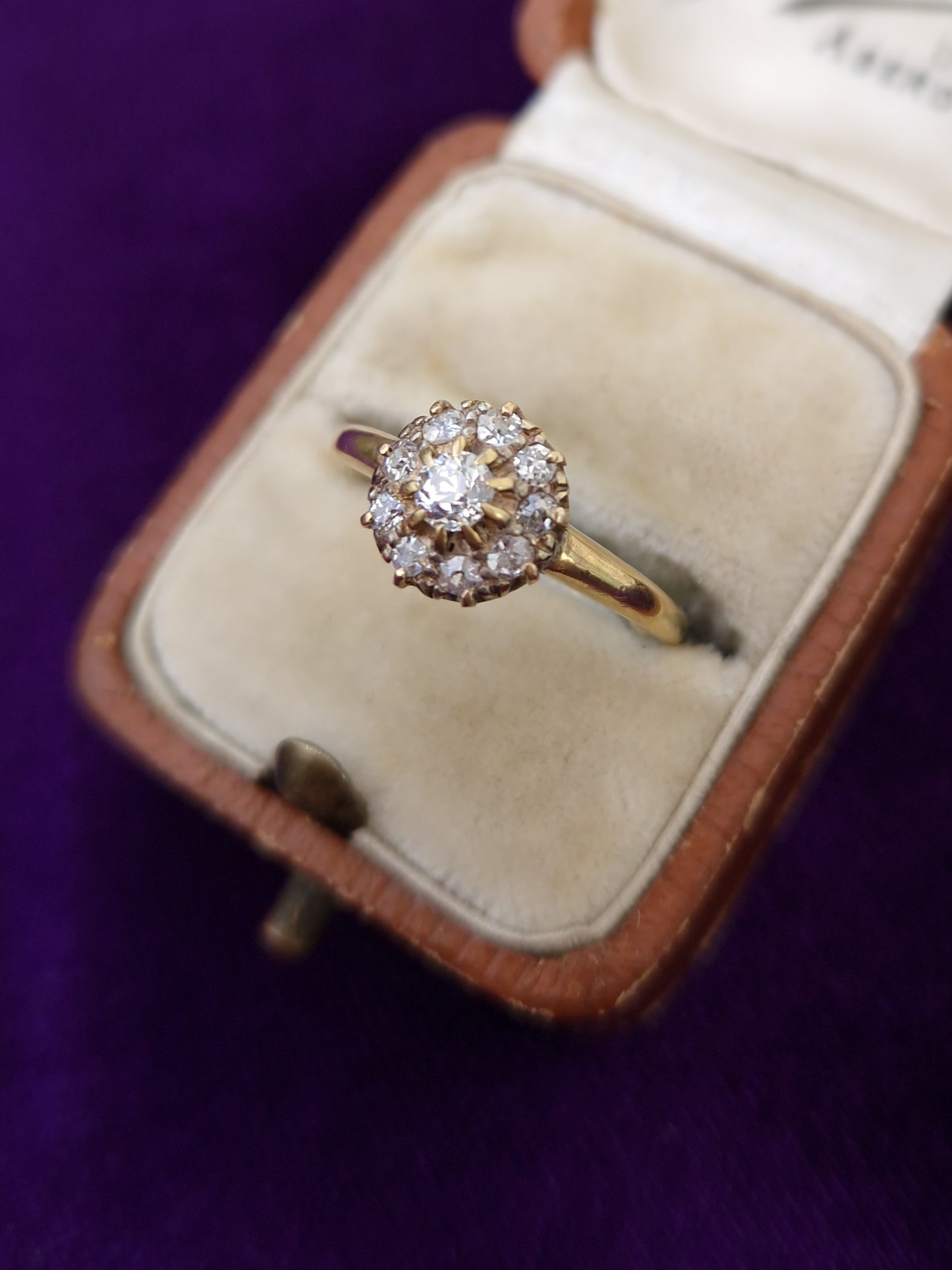 Antique Victorian 0.39ct Diamond Cluster 18ct Gold Ring