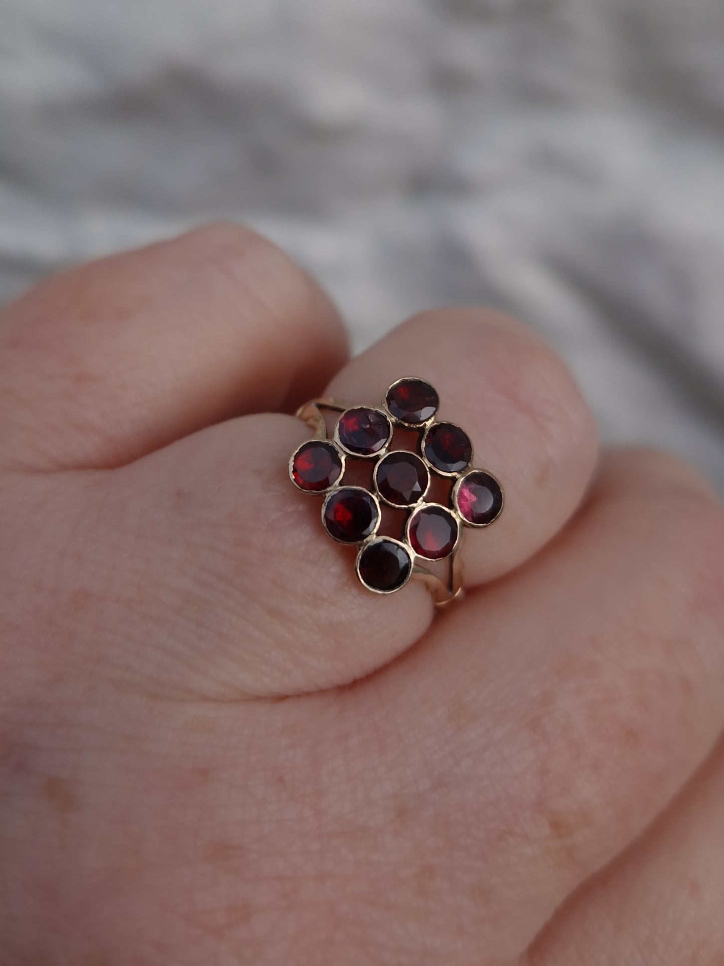 Antique Garnet 9ct Rose Gold Ring