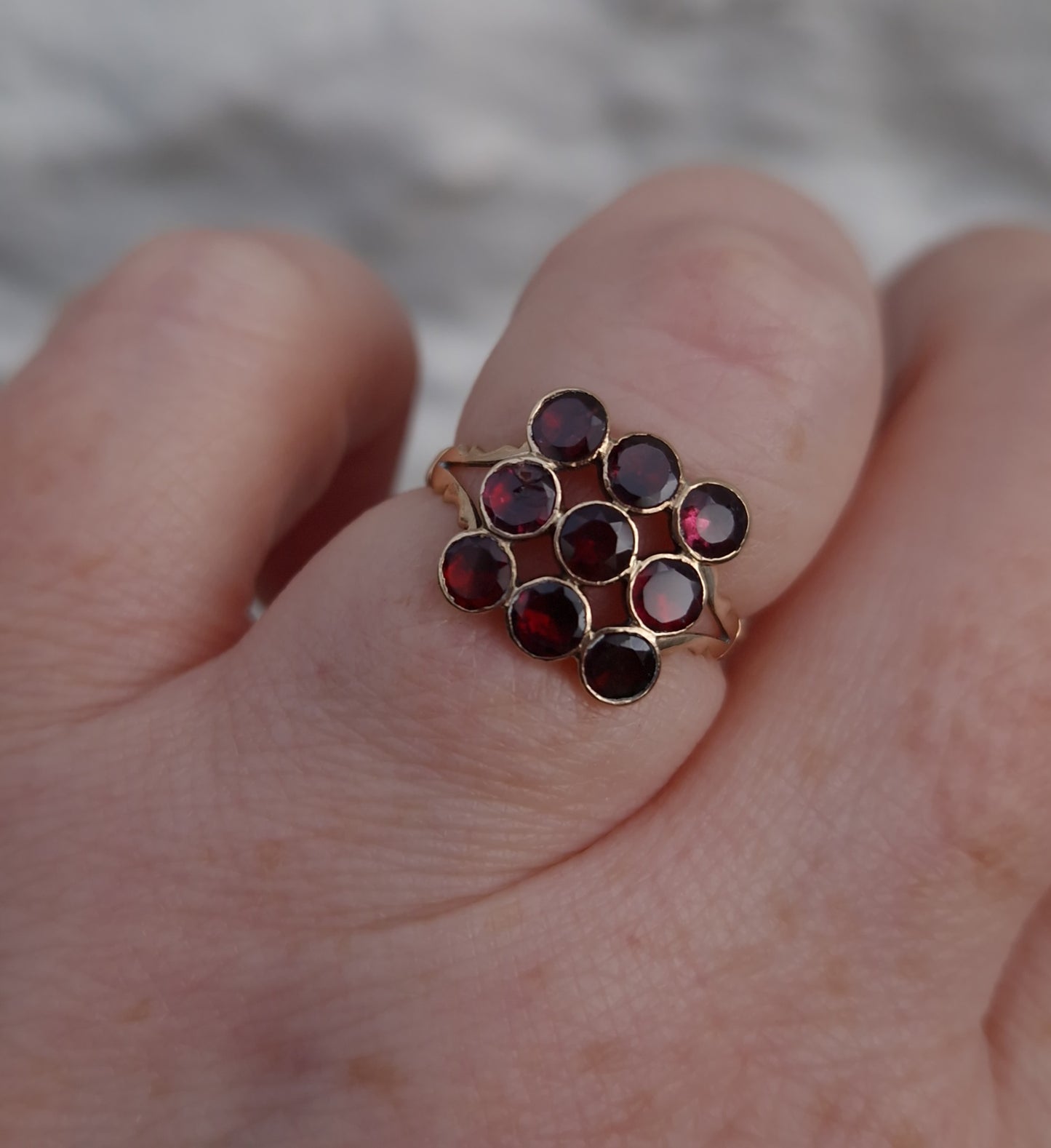 Antique Garnet 9ct Rose Gold Ring