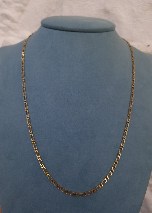 Vintage 9ct Gold Figaro Chain Necklace 23.6 Inches 9.2g