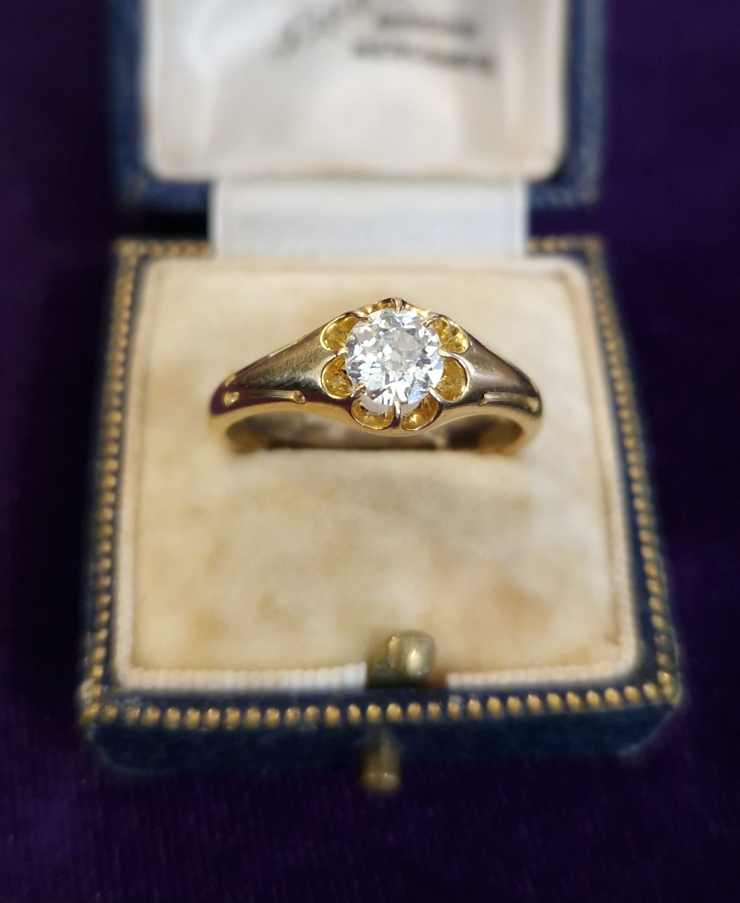 Antique 0.72ct Old European Cut Diamond 18ct Gold Ring
