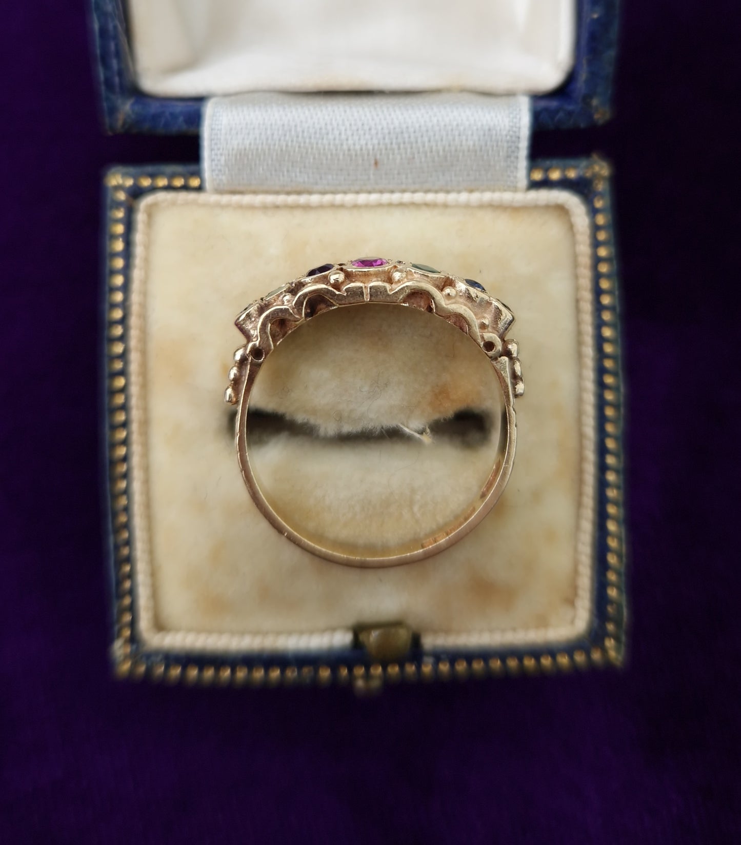 Vintage Acrostic 'Dearest' 9ct Gold Ring