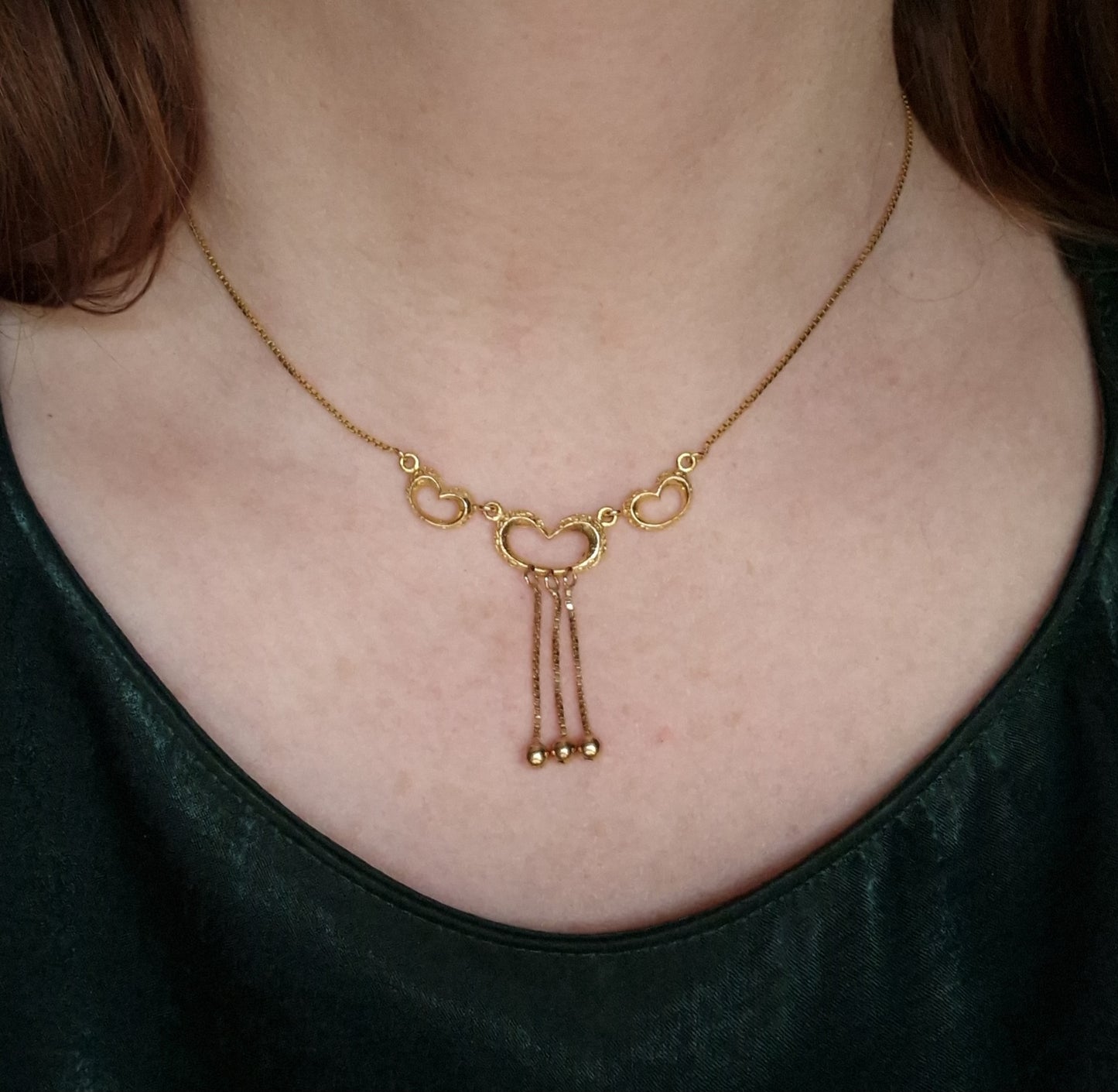 Vintage Heart Necklace 9ct Gold