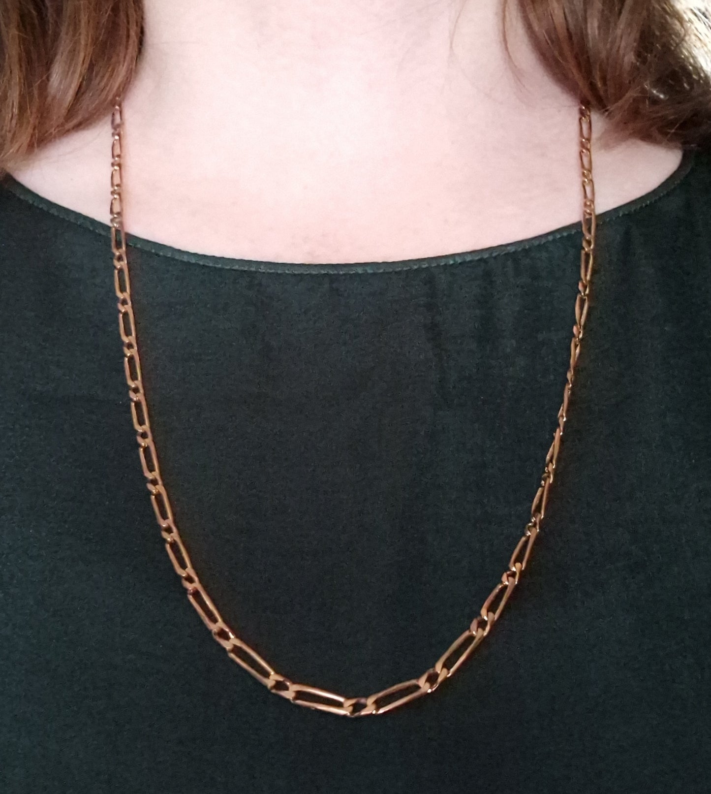 Vintage 9ct Rose Gold Link Chain 28.5 Inches Necklace 20g