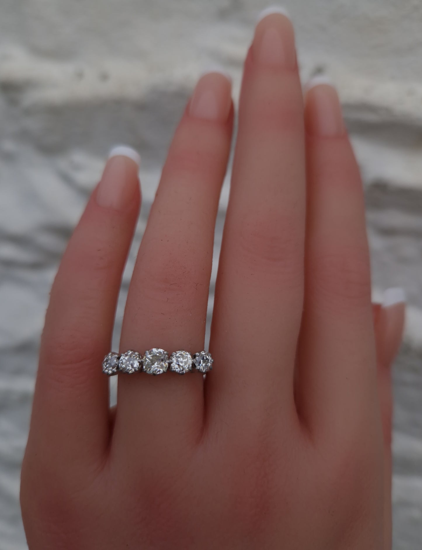 Antique Victorian 1.26ct Diamond Platinum Ring