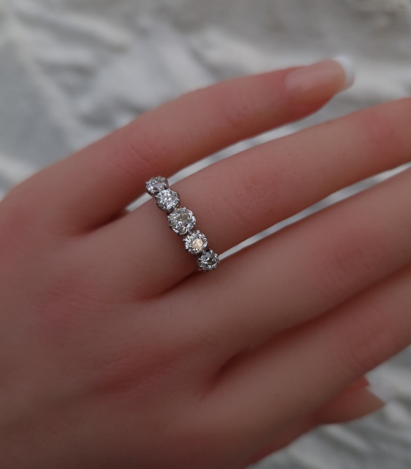 Antique Victorian 1.26ct Diamond Platinum Ring