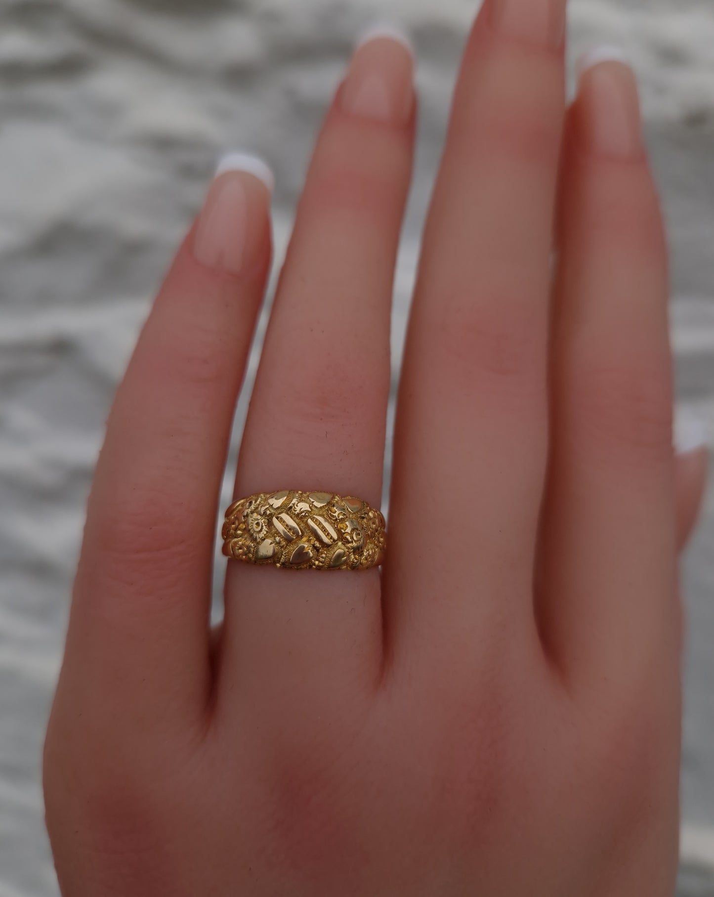 Antique Edwardian 18ct Gold Keeper Ring 1906
