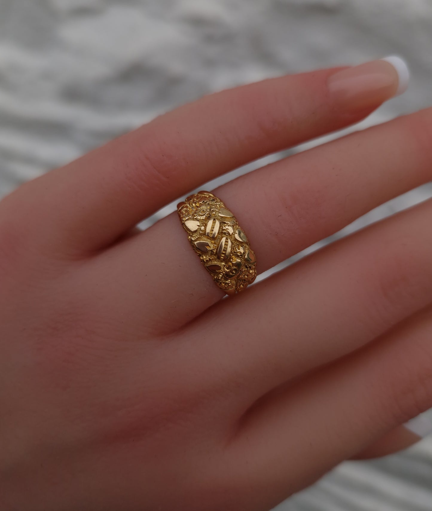 Antique Edwardian 18ct Gold Keeper Ring 1906