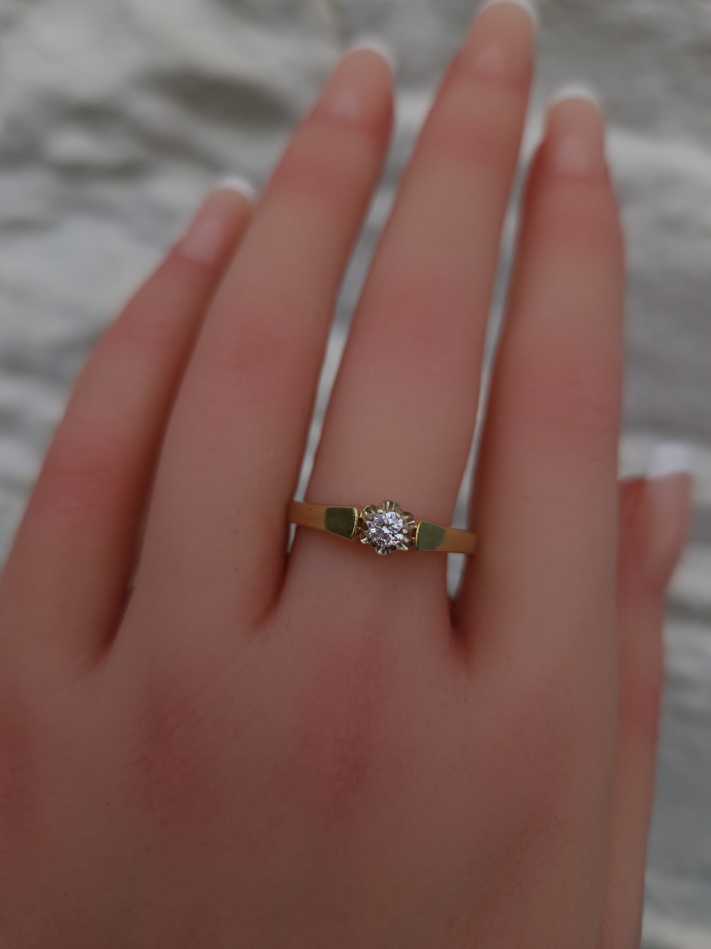 Vintage 0.15ct Diamond Solitaire Ring 14ct Gold