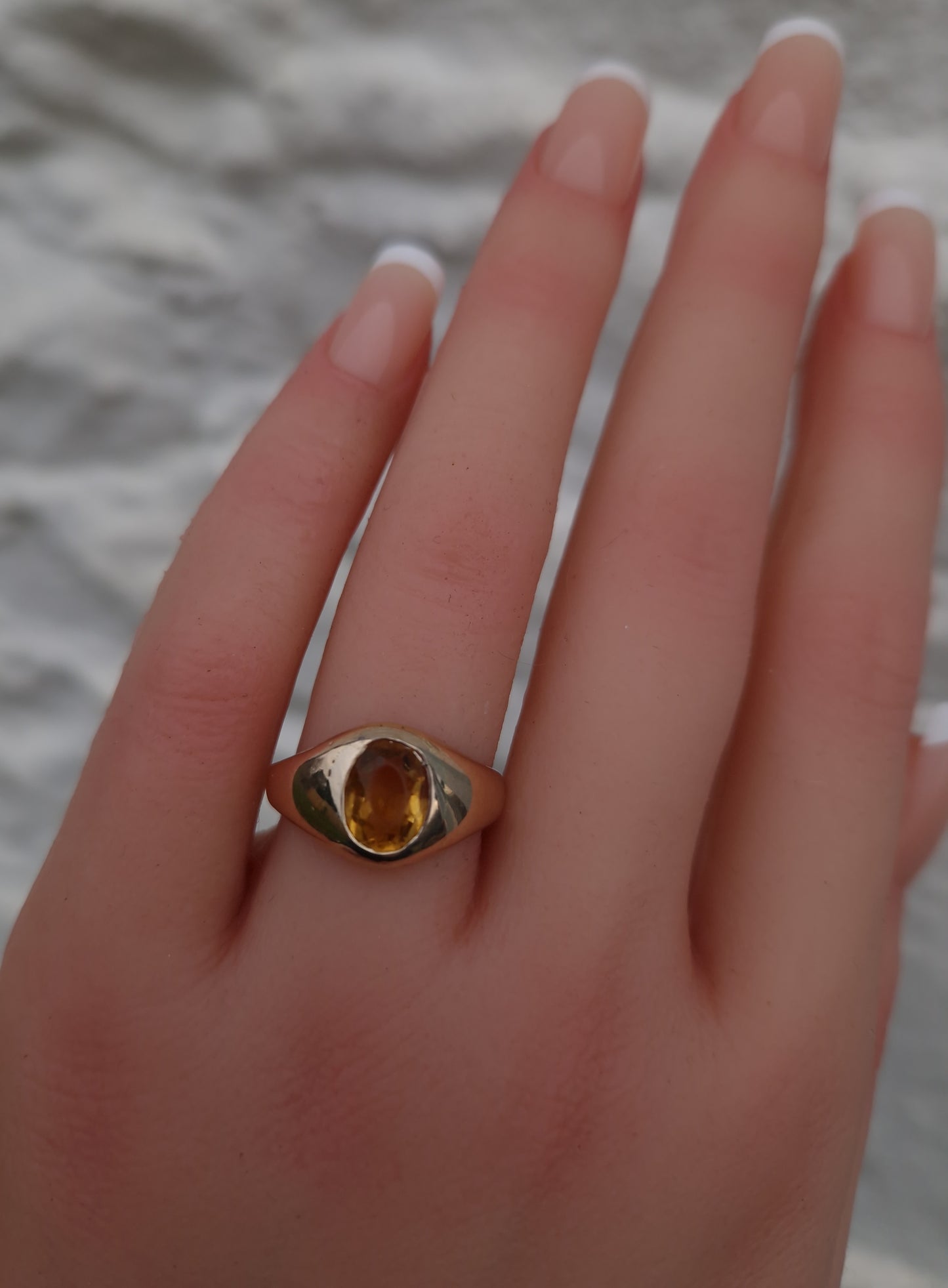 Antique Citrine 9ct Rose Gold Ring