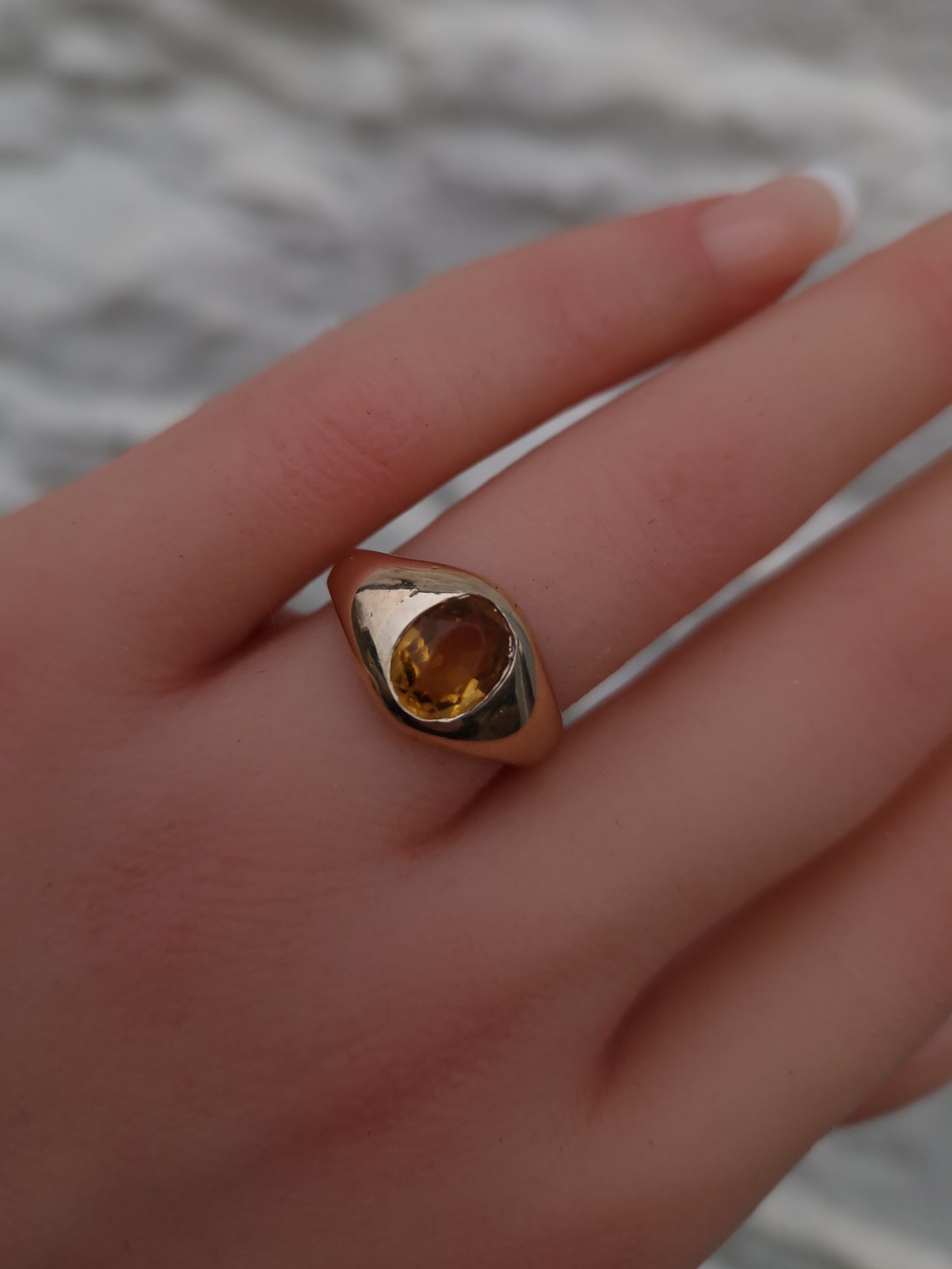 Antique Citrine 9ct Rose Gold Ring