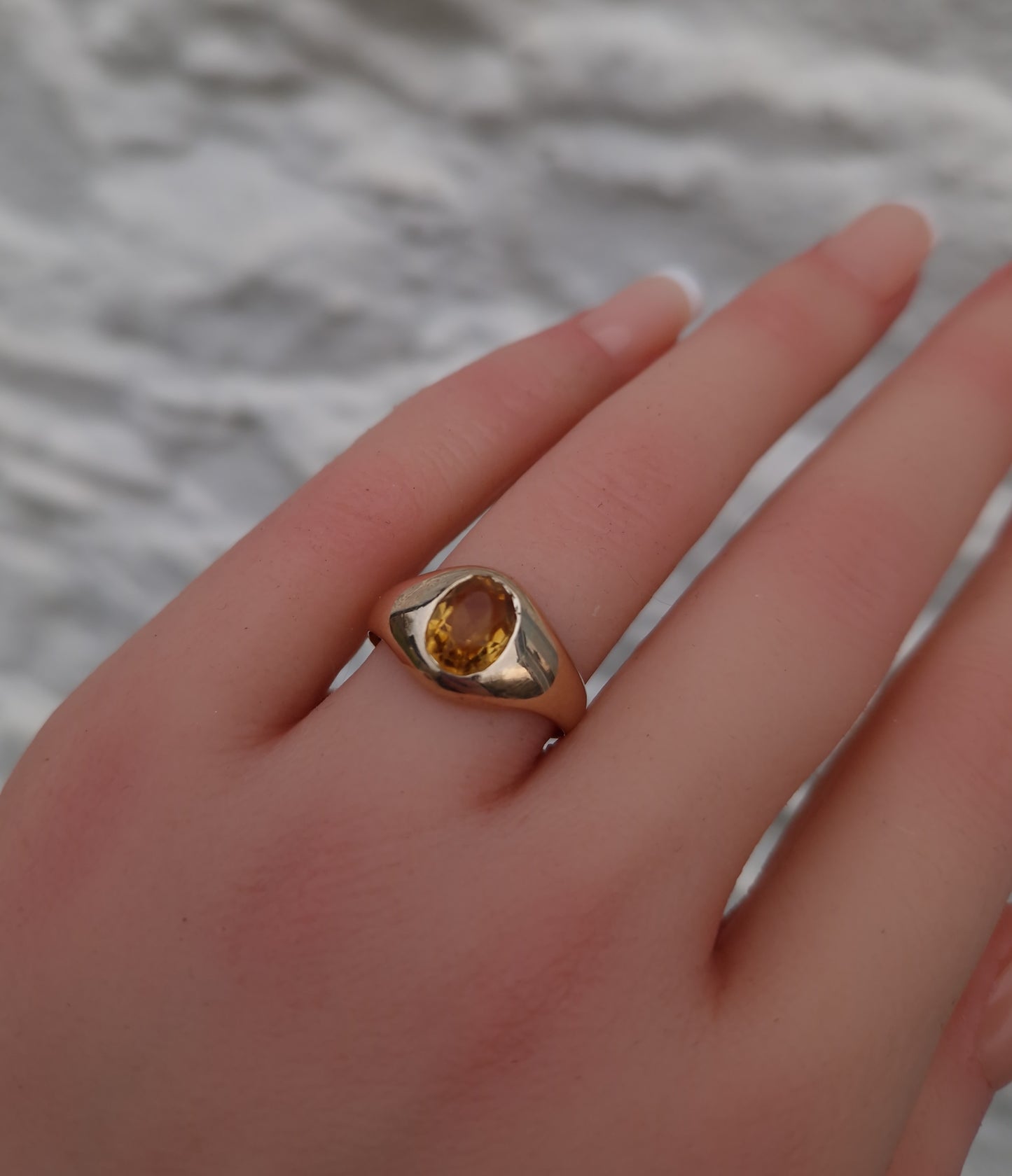 Antique Citrine 9ct Rose Gold Ring