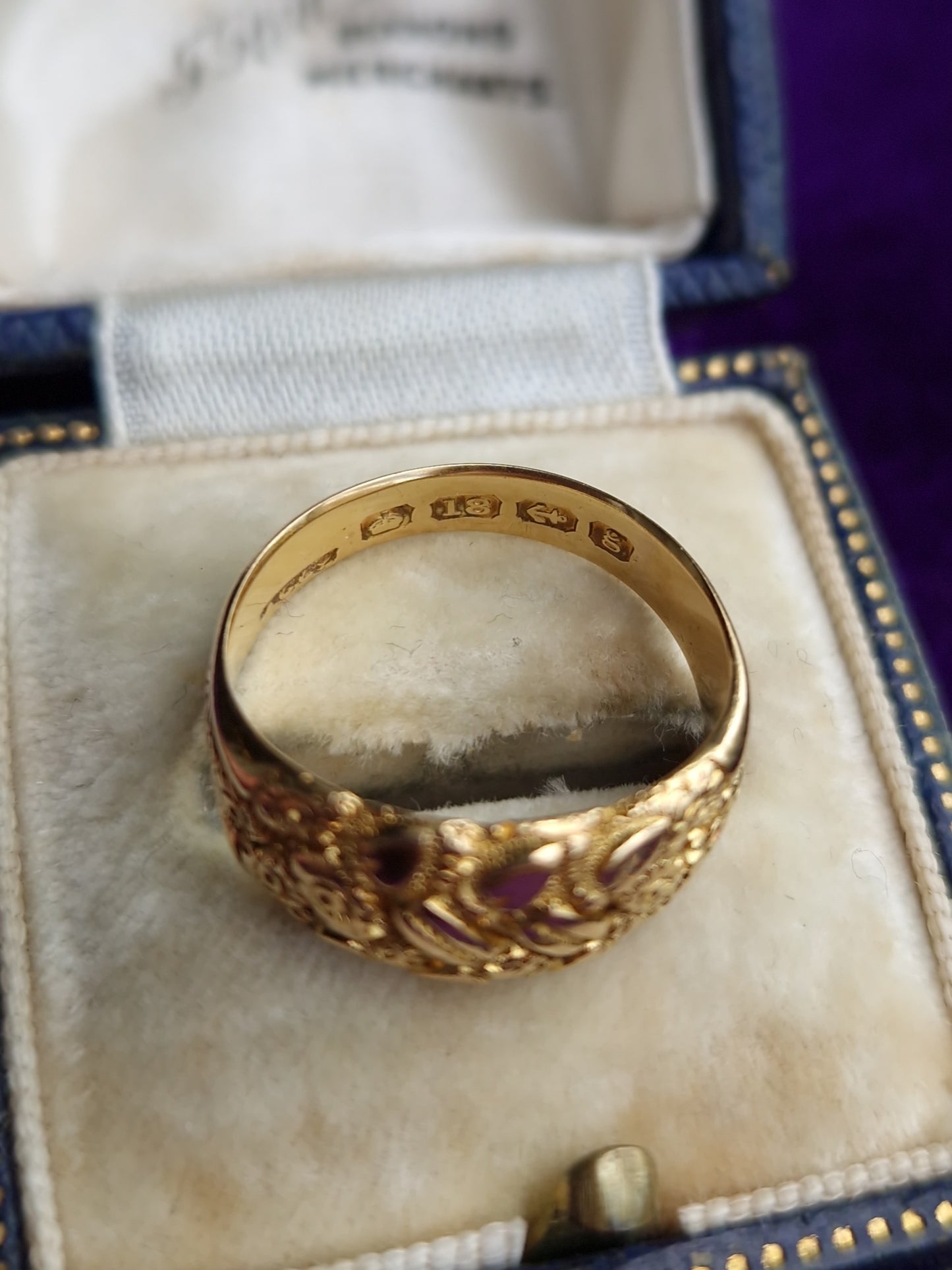 Antique Edwardian 18ct Gold Keeper Ring 1906