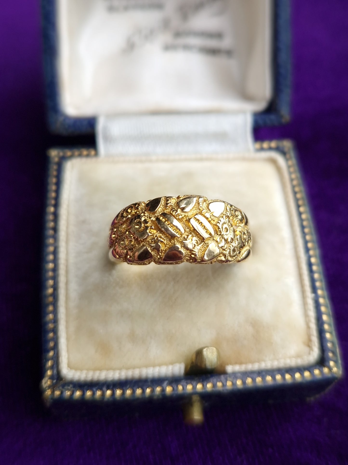 Antique Edwardian 18ct Gold Keeper Ring 1906