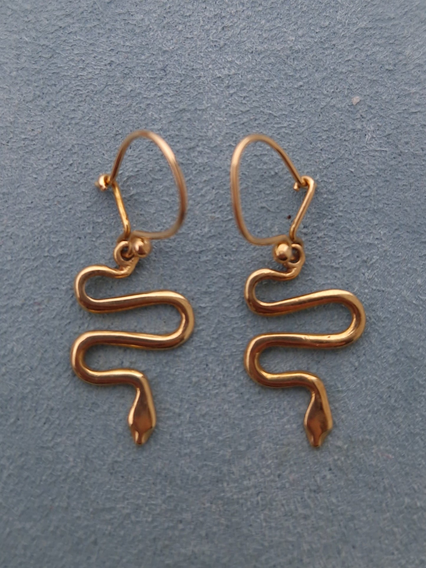 Vintage Snake Earrings 14ct Gold