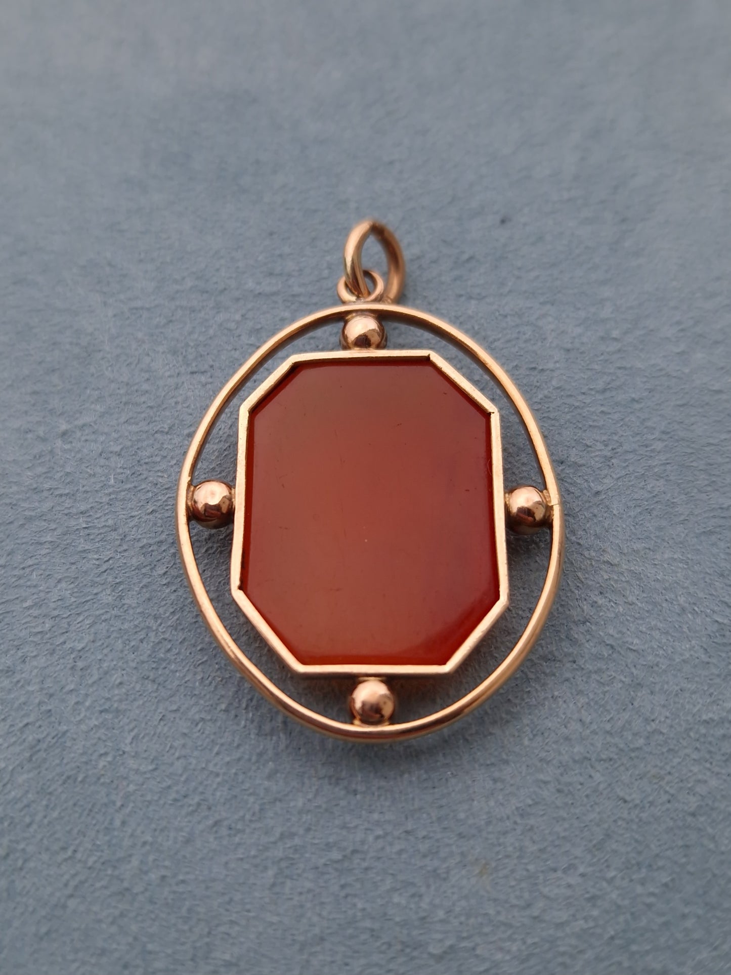 Antique Edwardian Carnelian 9ct Rose Gold Pendant