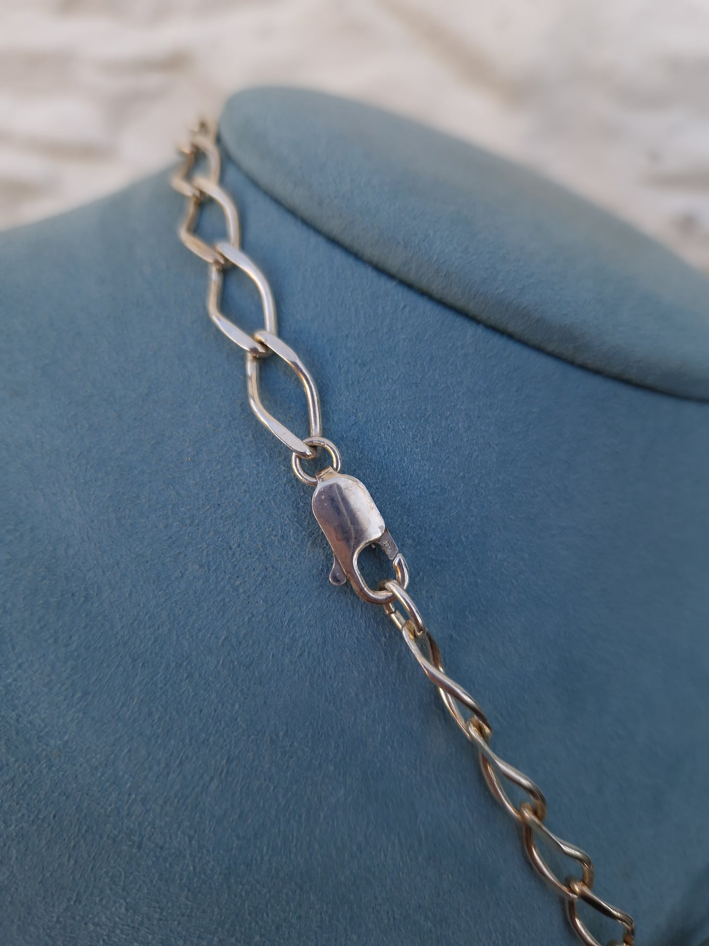 Vintage Native American Silver Turritella Agate Pendant Necklace