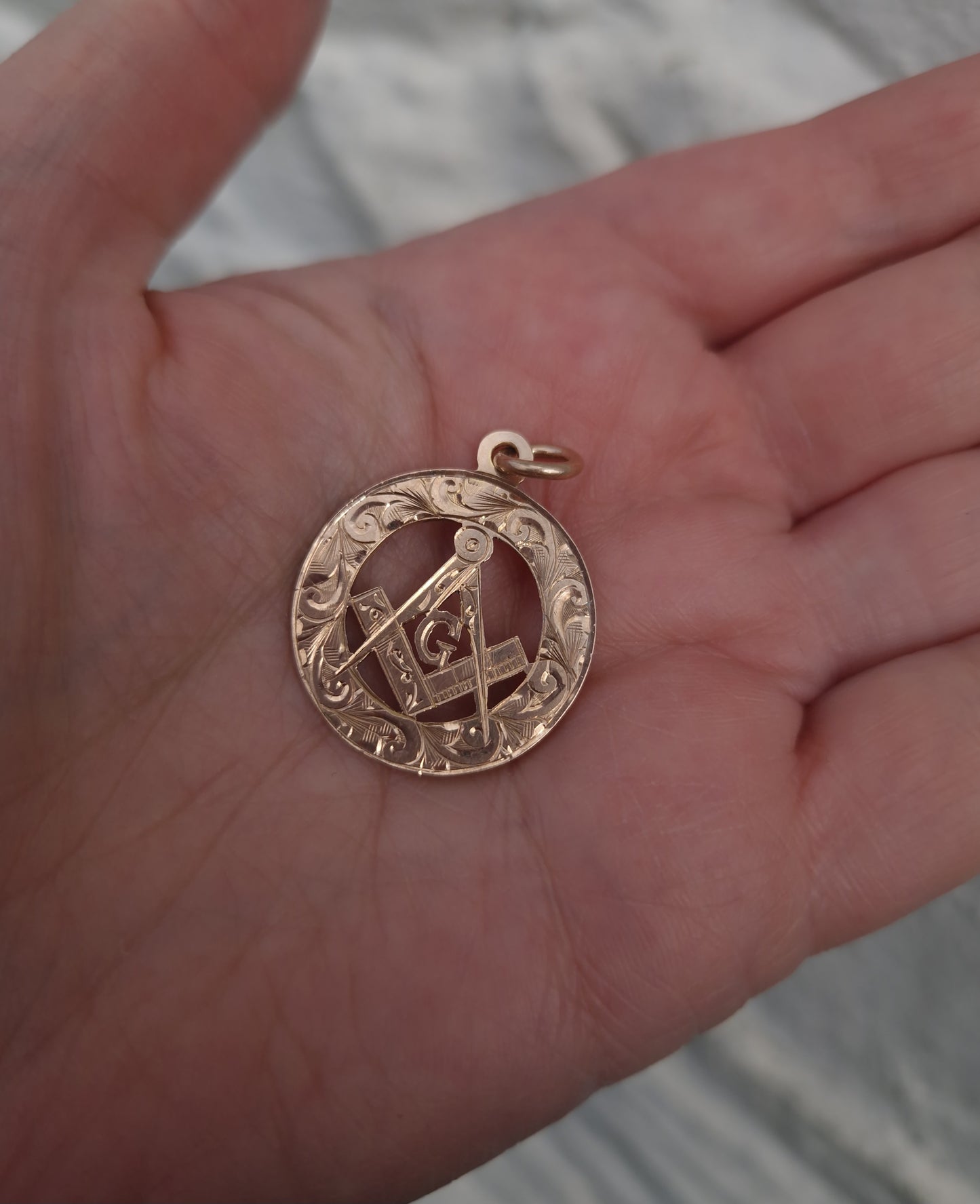 Antique Masonic Pendant 9ct Rose Gold