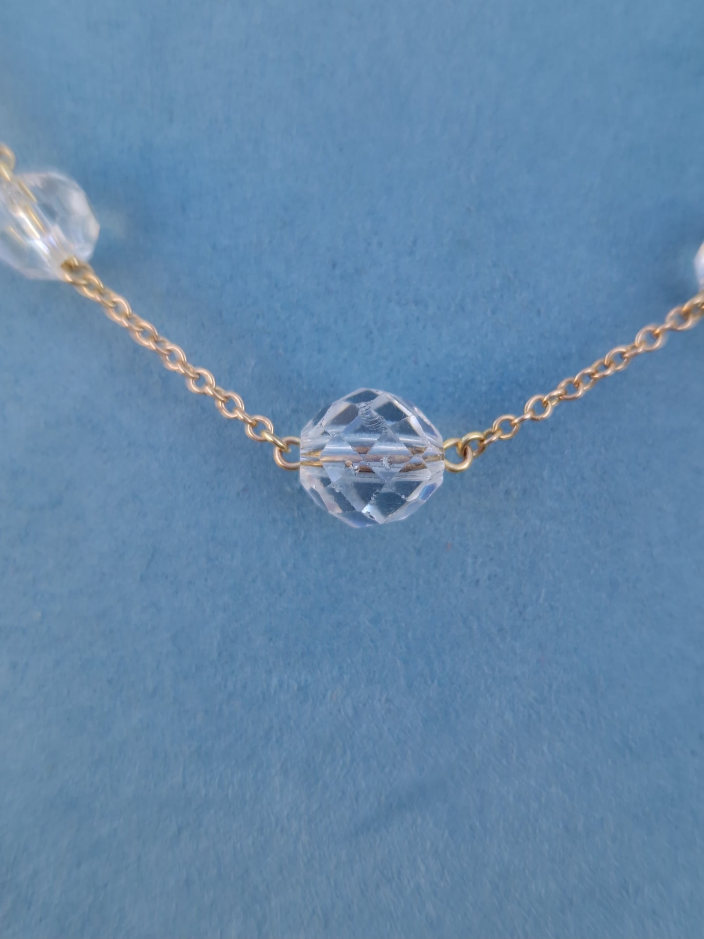 Antique Glass Bead 9ct Gold Necklace