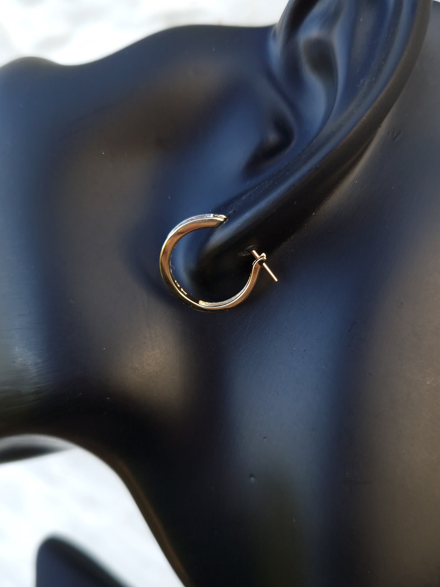 Pre-loved Diamond Hoop Earrings 9ct Gold 0.15ct