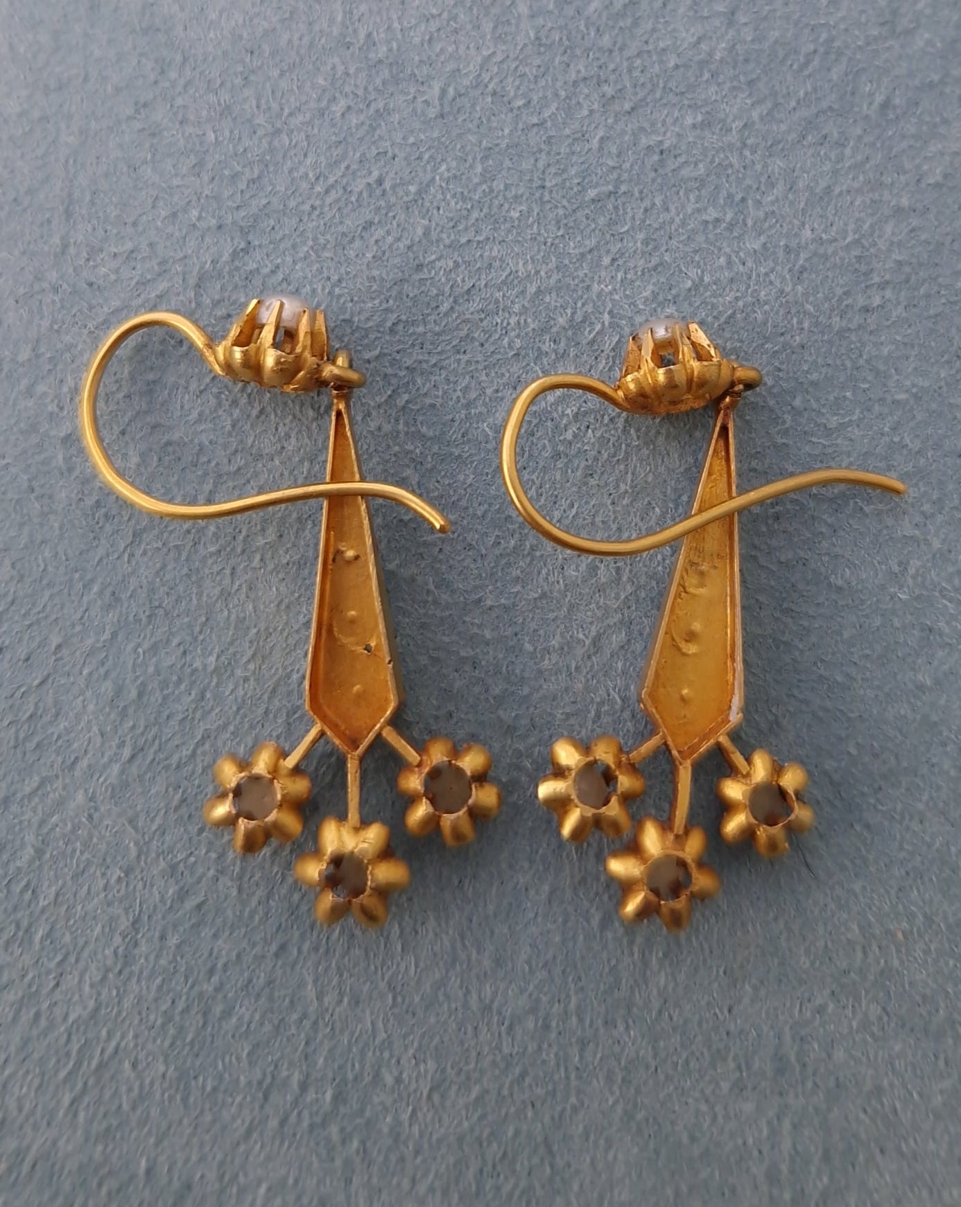 Antique Victorian Pearl Drop 18ct Gold Earrings