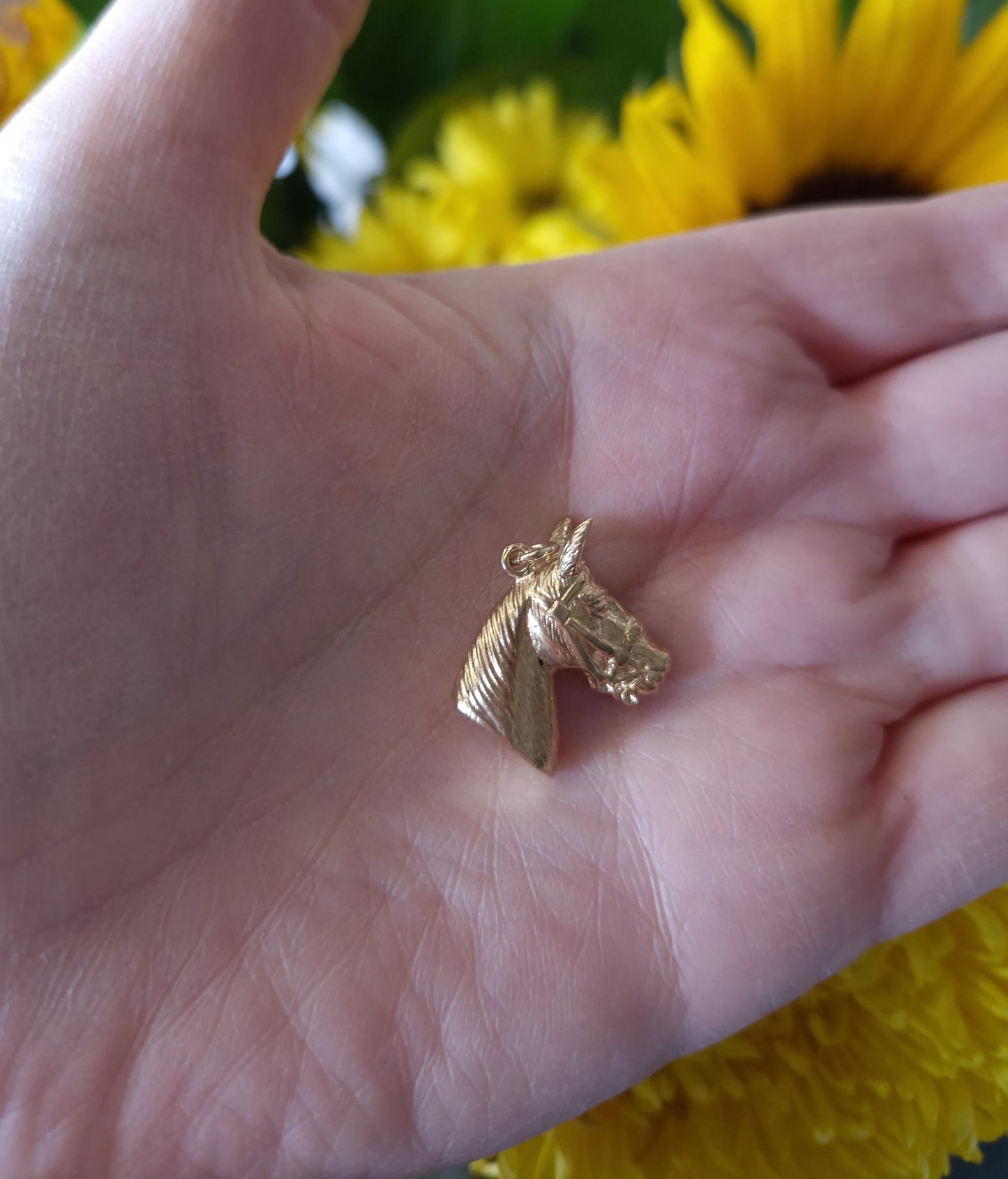 Vintage Horse Head Pendant 9ct Gold