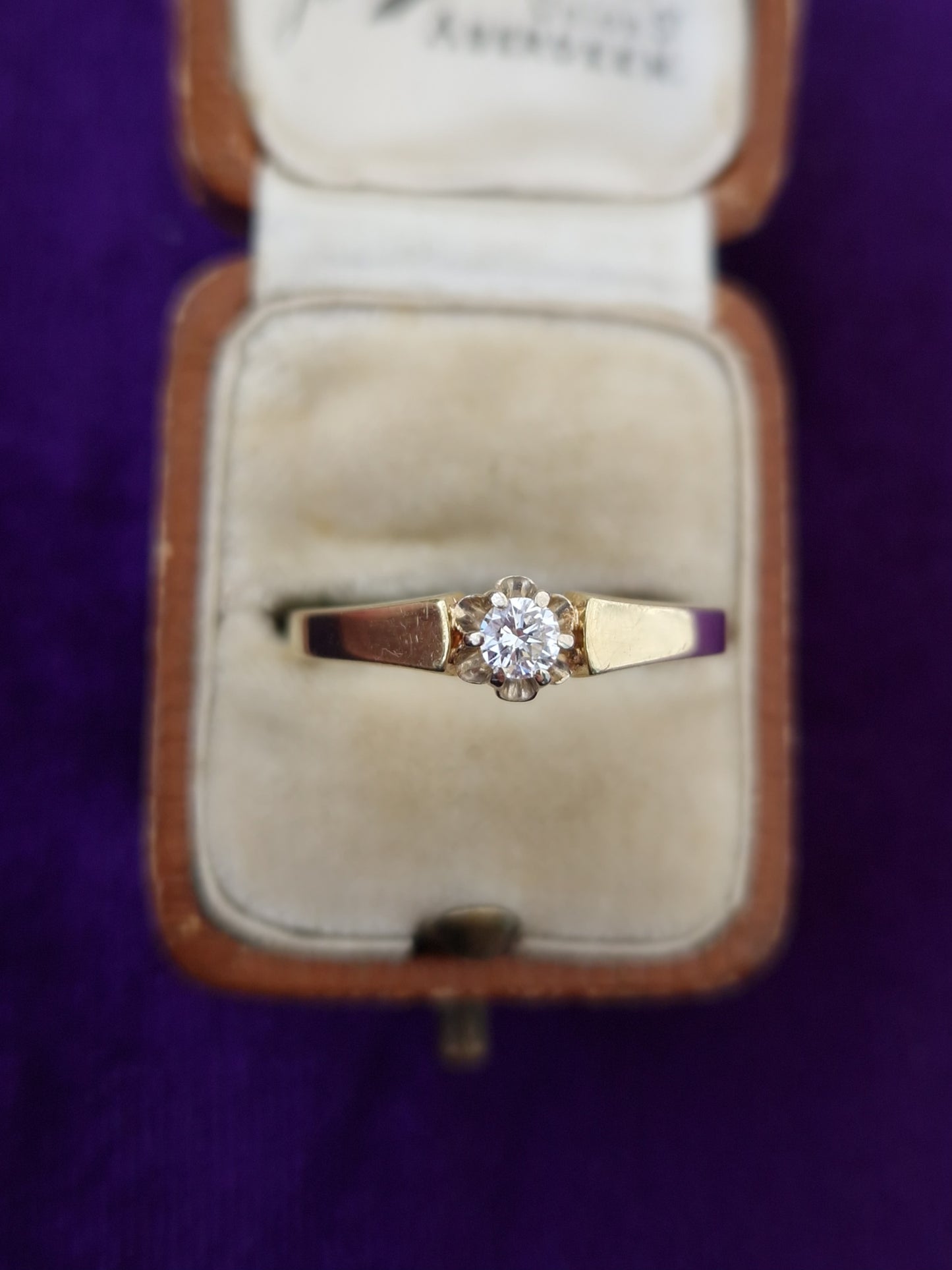 Vintage 0.15ct Diamond Solitaire Ring 14ct Gold