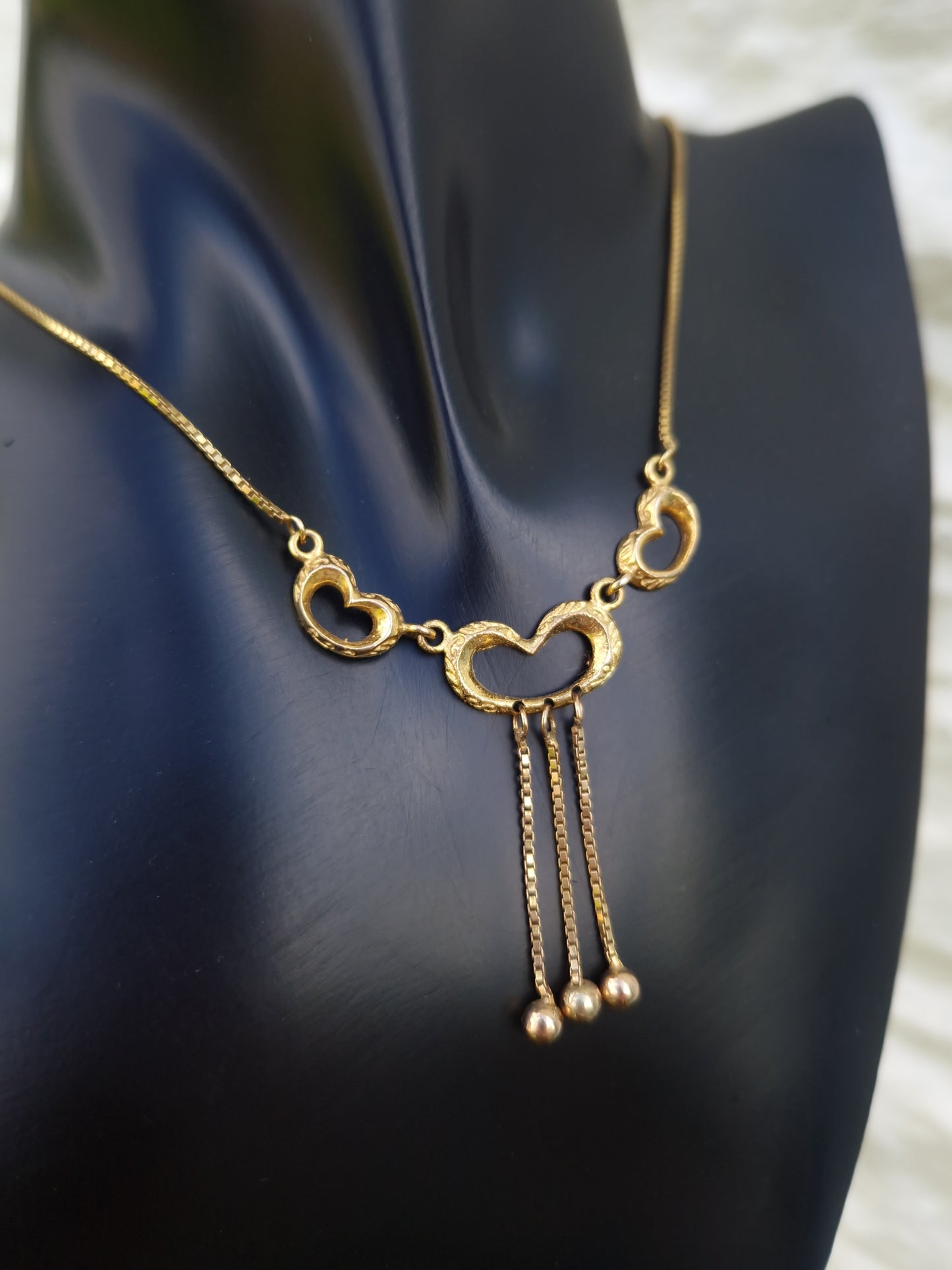 Vintage Heart Necklace 9ct Gold