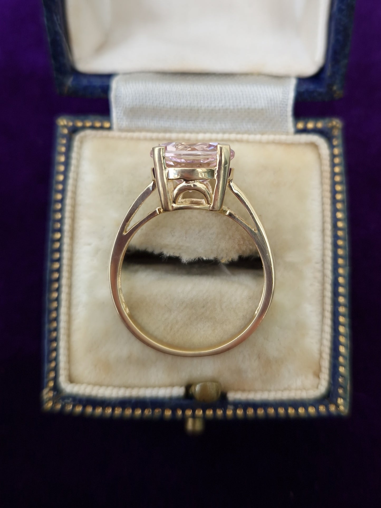 Pre-loved Pink Topaz Solitaire 9ct Gold Ring
