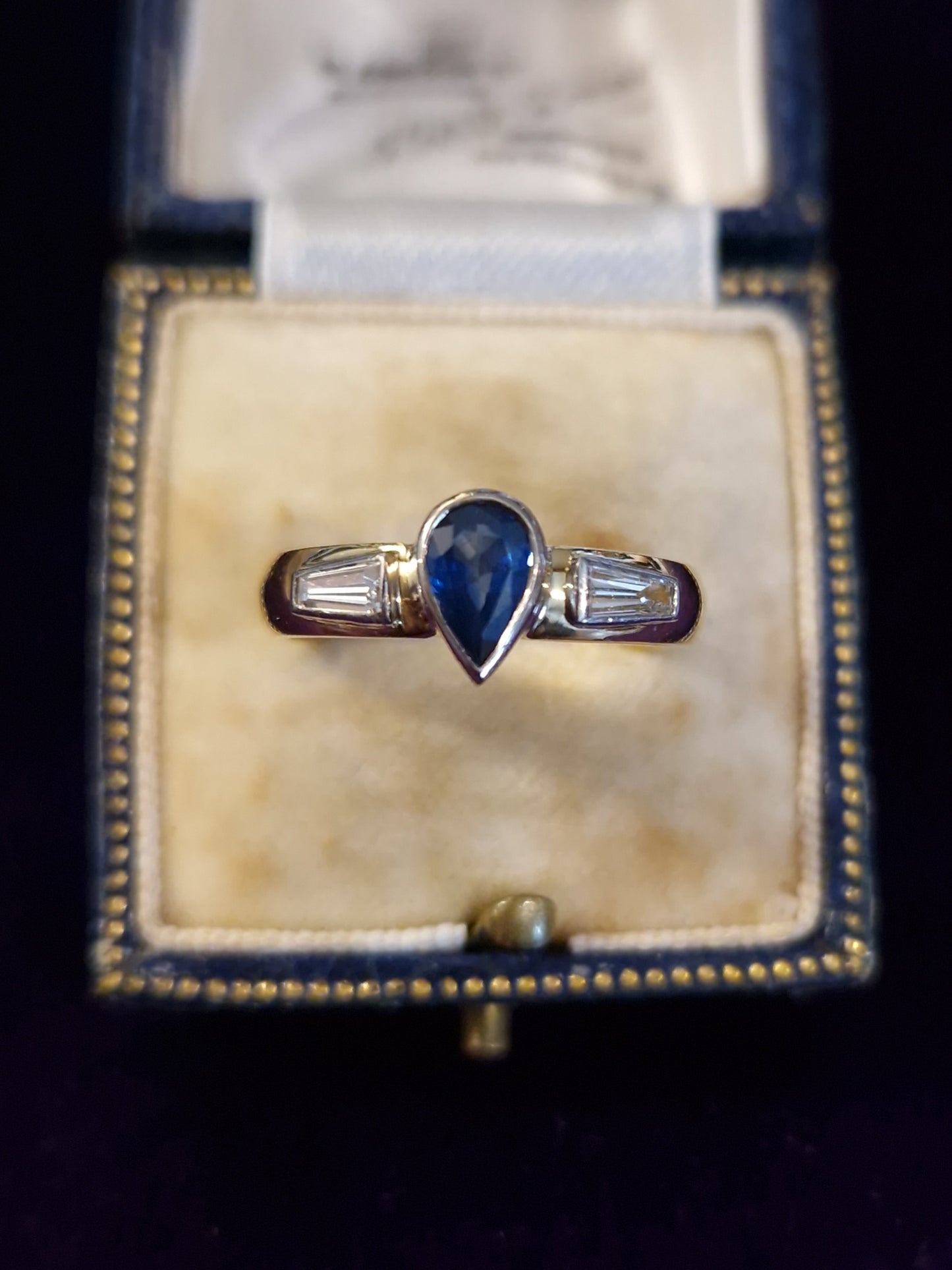 Vintage Sapphire Diamond Ring 18ct Gold