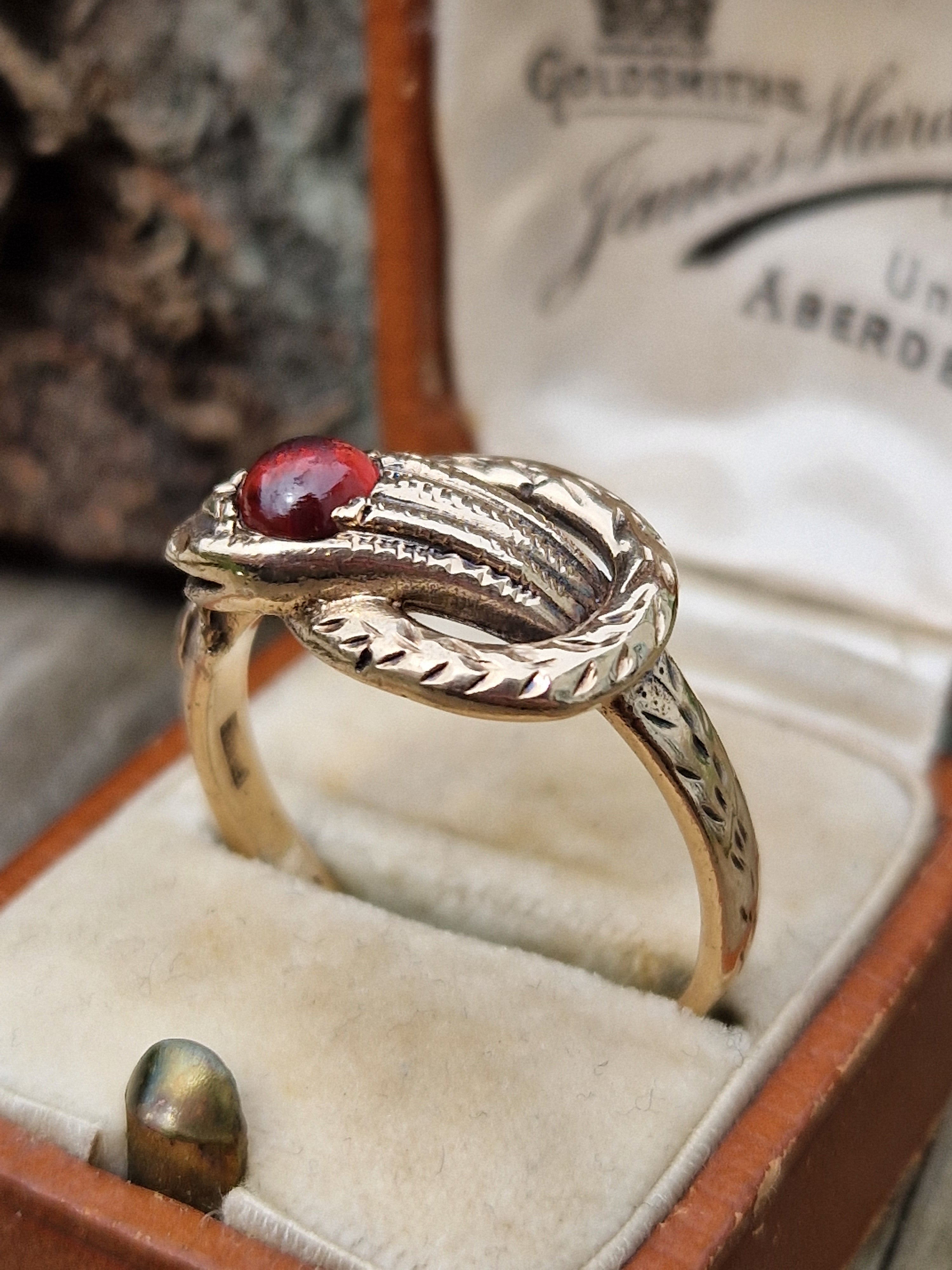 Vintage garnet wedding on sale rings