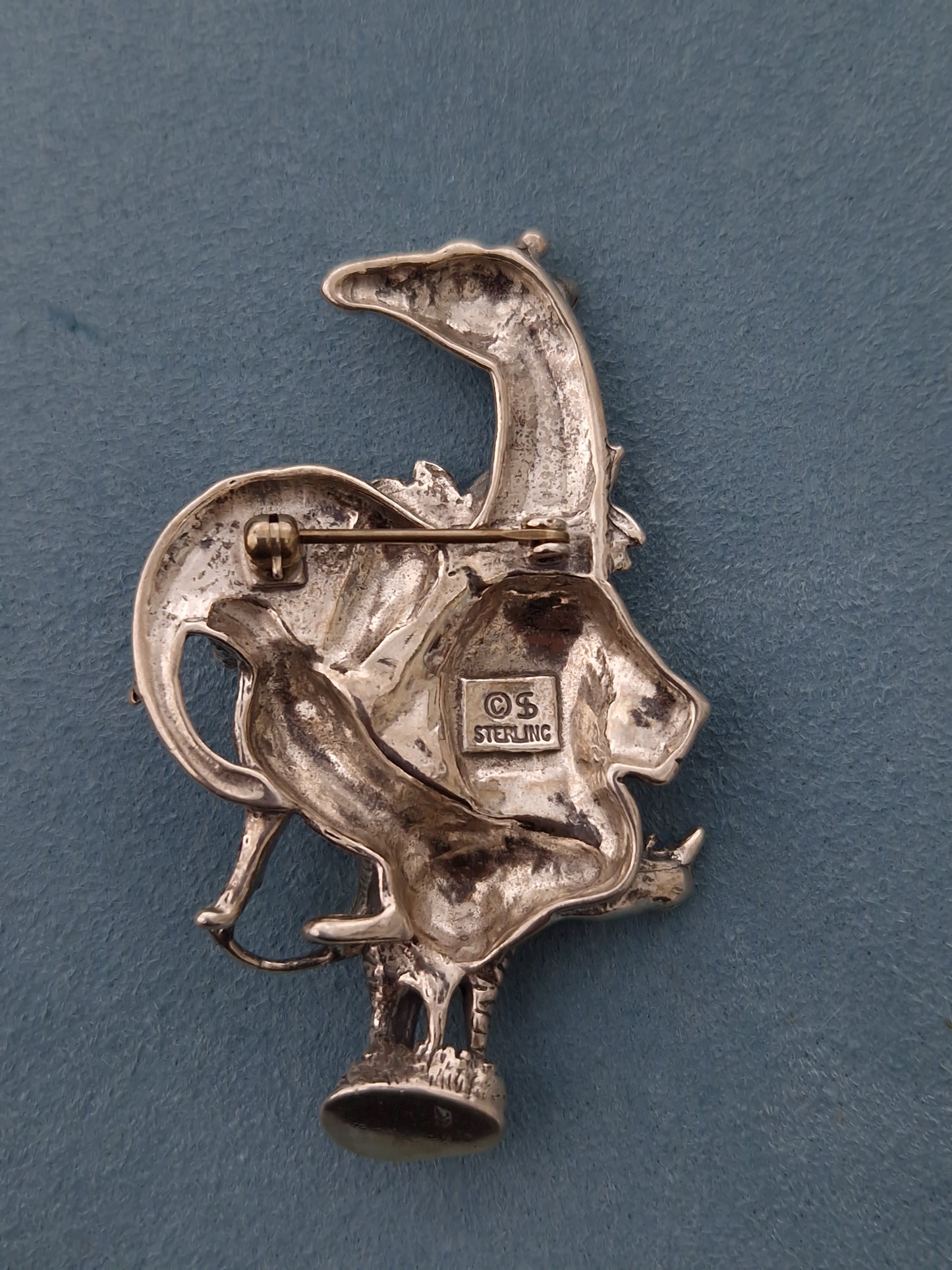 Vintage Sterling Silver Animal Brooch