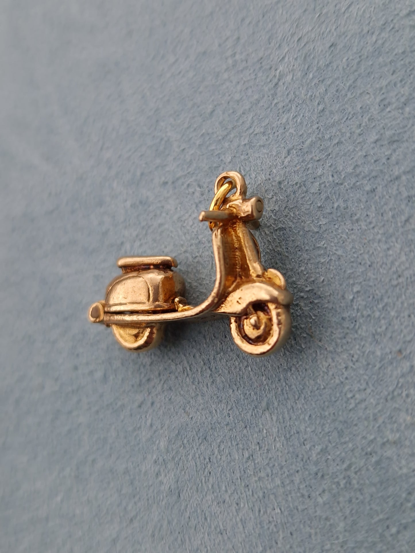 Vintage Scooter Pendant Charm 9ct Gold