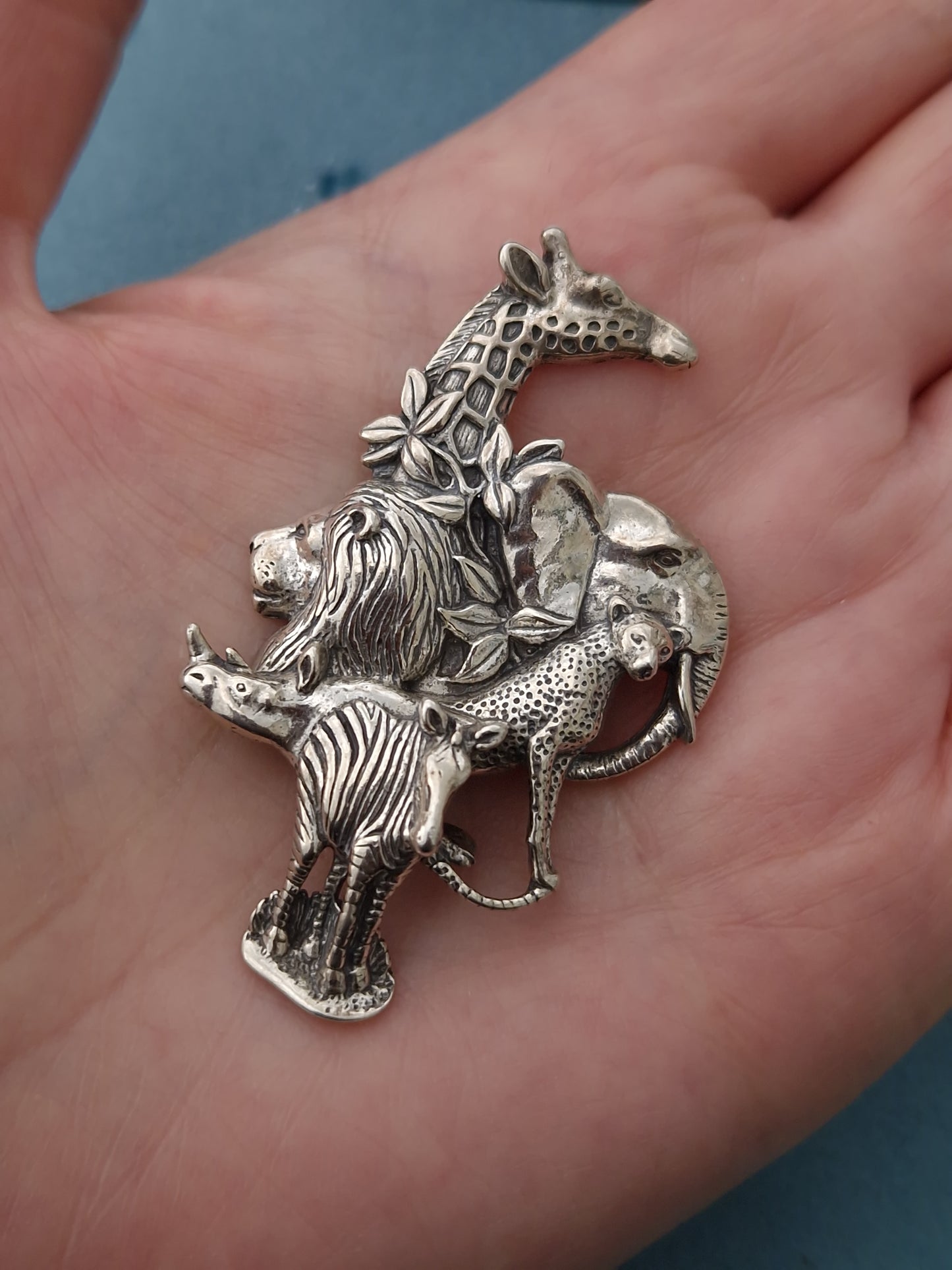 Vintage Sterling Silver Animal Brooch