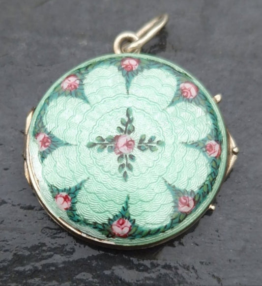 Edwardian Enamel Silver Pendant