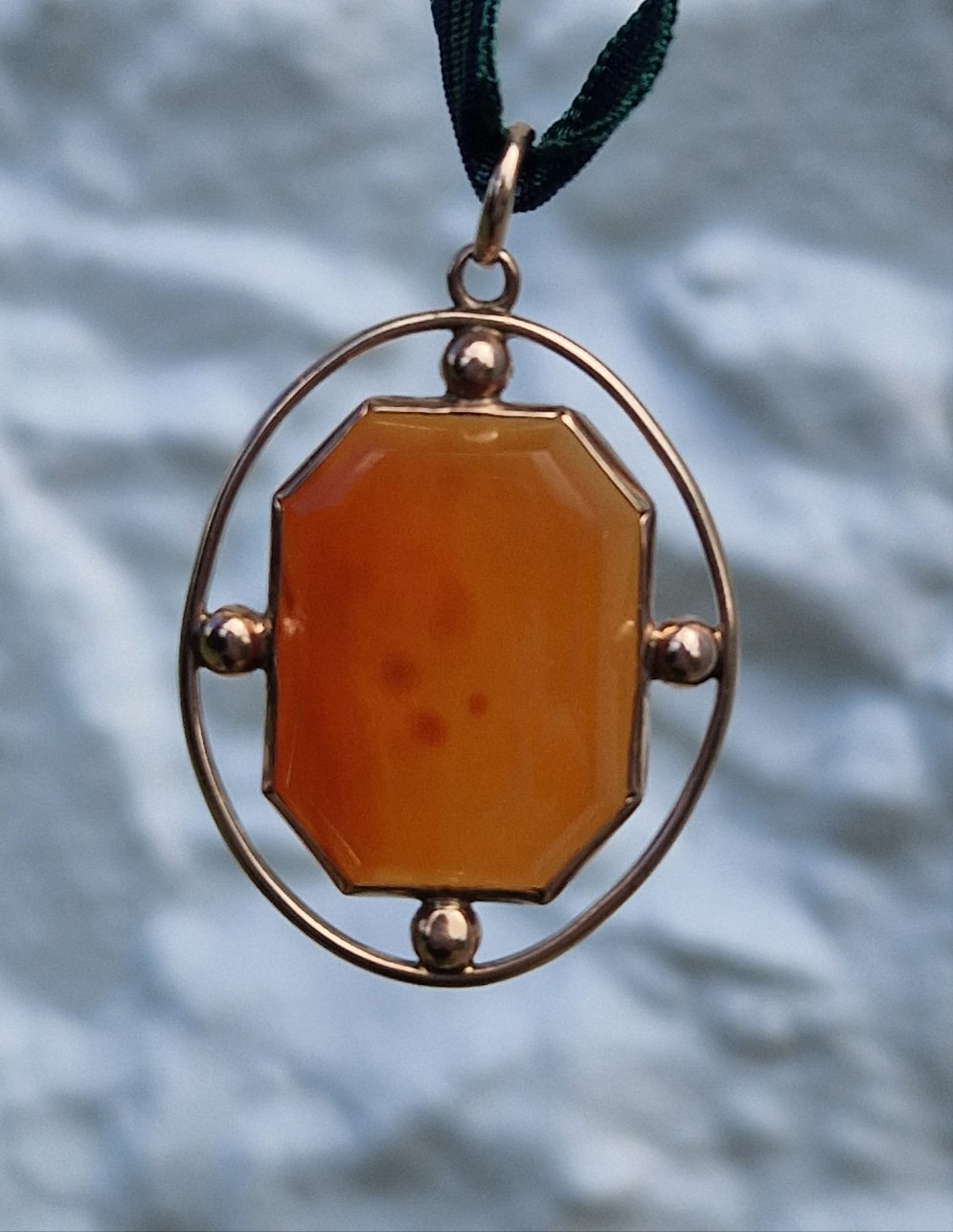 Antique Carnelian 9ct Rose Gold Pendant