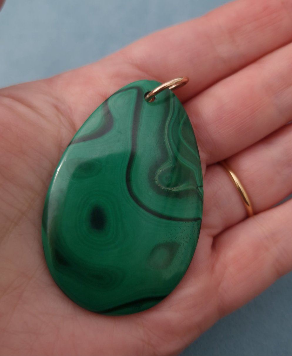 Vintage Malachite Statement Pendant