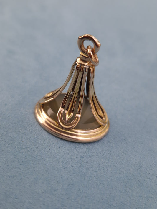 Antique 9ct Gold Wax Seal Fob Pendant