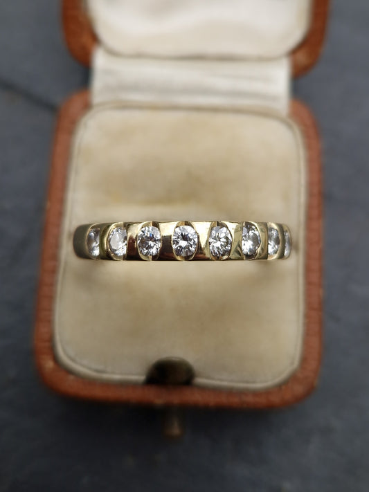 Vintage 0.90ct Diamond Band 14ct Gold