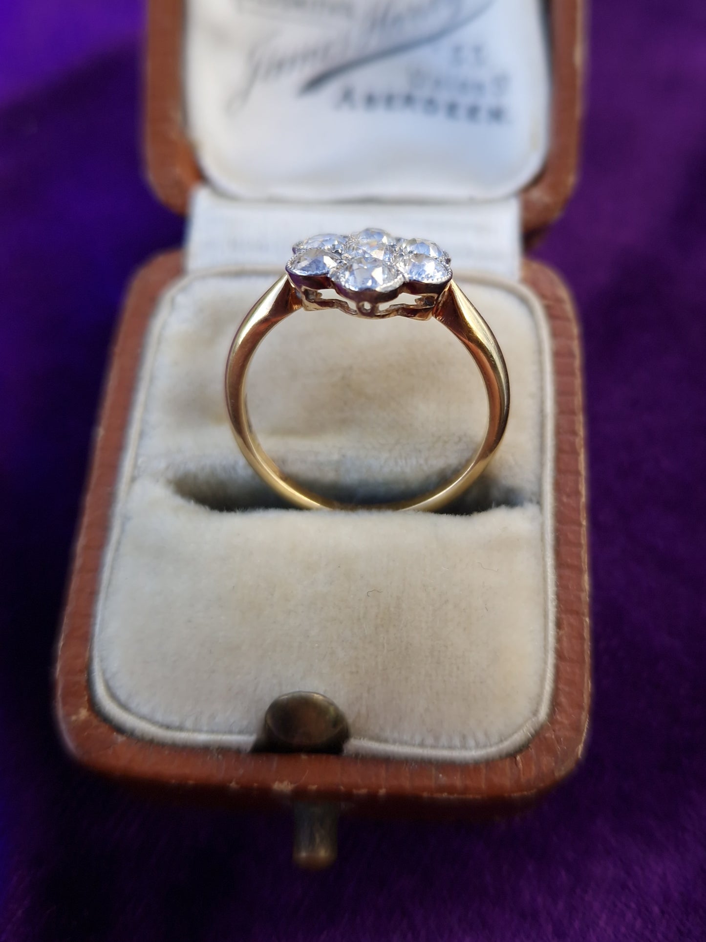 Antique 1.10ct Diamond Daisy Ring 18ct Gold