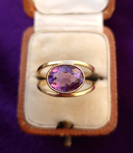 Vintage Amethyst 9ct Gold Ring