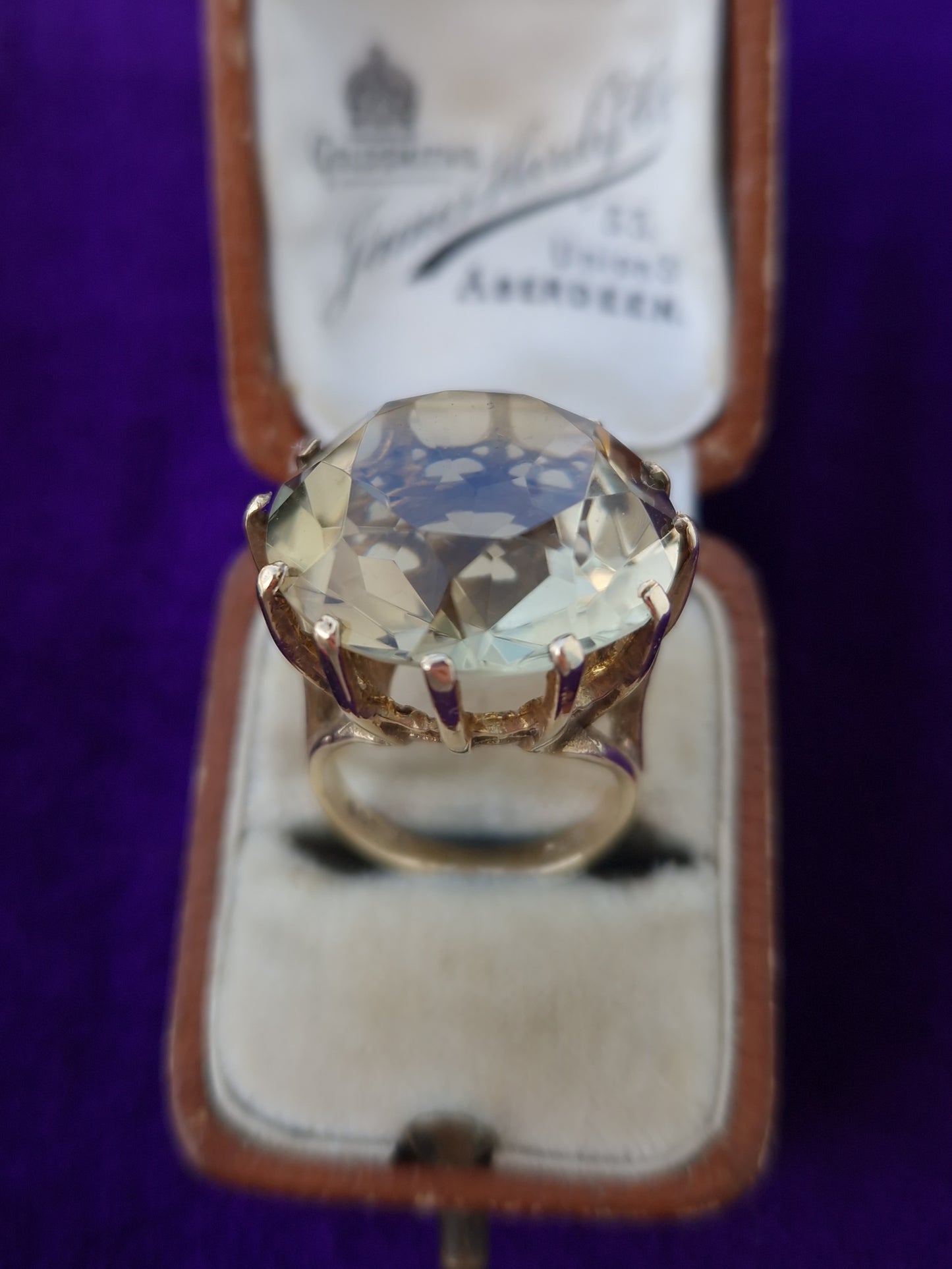 Vintage Citrine Cocktail 9ct Gold Ring