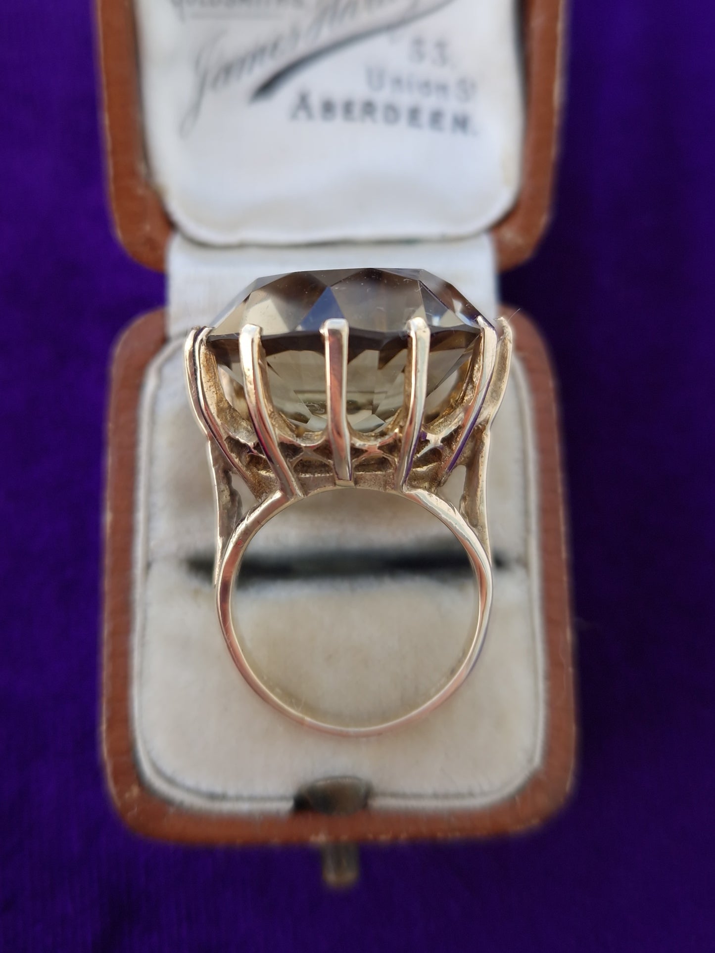 Vintage Citrine Cocktail 9ct Gold Ring