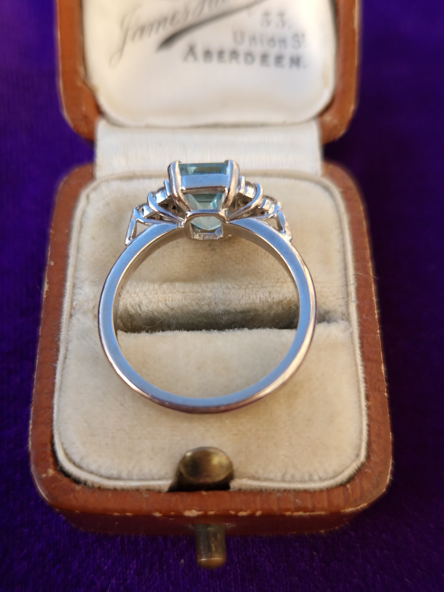 Aquamarine Diamond 18ct White Gold Ring